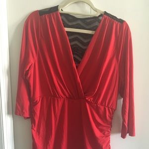 Torrid Red Blouse with lace back